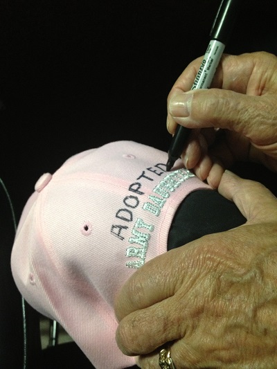 ADOPTED ARMY DAUGHTER cap signed by David Valley
